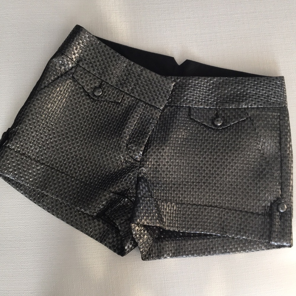 Express Silver Textured Shorts